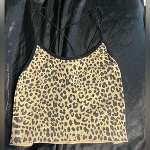 cheetah crop top with black strappy back